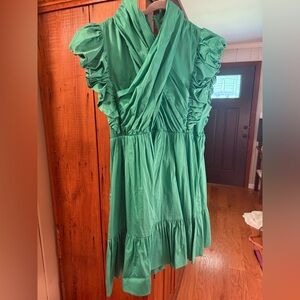 CROSBY by Mollie Burch Emerald Green Satin Dress